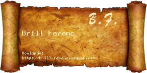 Brill Ferenc névjegykártya